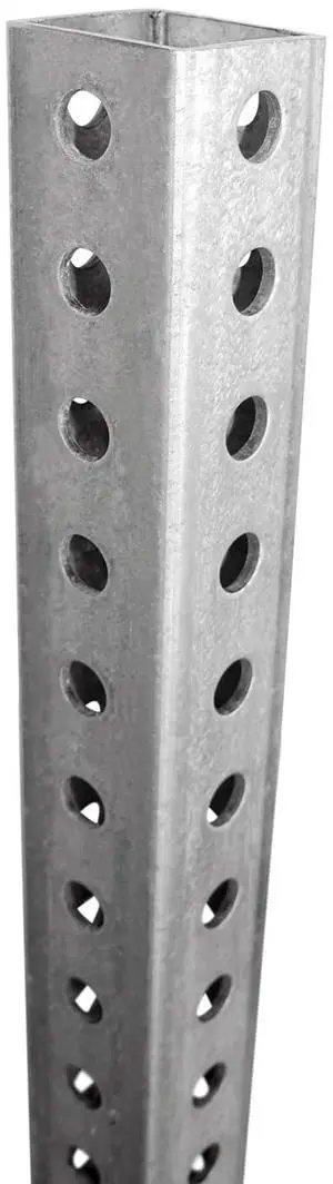 Square Sign Post - 6 Feet Tall and 1.5" Wide Galvanized Steel Post, 7/16 Inch Diameter Mounting Holes, Made in USA Square Sign Post - 6 Feet Tall and 1.5" Wide Galvanized Steel Post, 7/16 Inch Diameter Mounting Holes, Made in USA