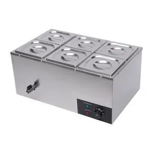 Countertop Steam Table Food Warmer Stainless Steel Commercial Buffet Warmer 6-Pan 600W Portable Electric Food Warmer Steam Table 19.2Qt(18L) for Restaurants, Catering, Buffets Countertop Steam Table Food Warmer Stainless Steel Commercial Buffet Warmer 6-Pan 600W Portable Electric Food Warmer Steam Table 19.2Qt(18L) for Restaurants, Catering, Buffets
