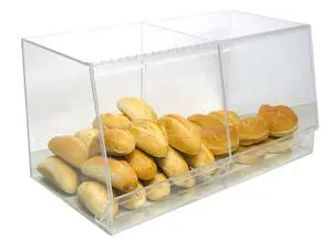 Bulk Bread Storage Display Case 2 Containers for Deli or Convenience Stores, Bakery Sandwich Pastry Donut or bagel with removable crumb cleanout Bulk Bread Storage Display Case 2 Containers for Deli or Convenience Stores, Bakery Sandwich Pastry Donut or bagel with removable crumb cleanout