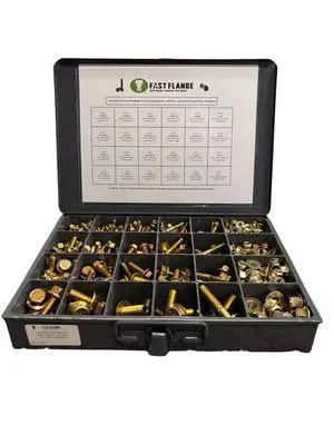 Grade 8 Hex Cap Flange Frame Bolt Zinc Yellow Trivalent & Locking Flange Nuts Assortment Kit - 447 Pieces Grade 8 Hex Cap Flange Frame Bolt Zinc Yellow Trivalent & Locking Flange Nuts Assortment Kit - 447 Pieces