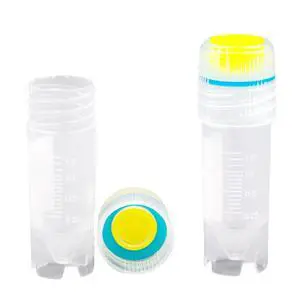 Screw Cap 1mL Cryovials with External Thread Cap - Self Standing Cryogenic Vial, Washer Silicone O-Ring, Cryogenic Tubes with Leak Resistance, Pack of 500 Cryo Tubes Screw Cap 1mL Cryovials with External Thread Cap - Self Standing Cryogenic Vial, Washer Silicone O-Ring, Cryogenic Tubes with Leak Resistance, Pack of 500 Cryo Tubes
