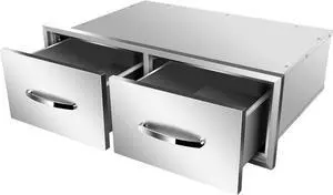 30" W x 10" H x 20" D Outdoor Kitchen Single BBQ Drawer Stainless Steel Access Drawers with Exquisite Handle for Outdoor Kitchen Island or Grill Station 30" W x 10" H x 20" D Outdoor Kitchen Single BBQ Drawer Stainless Steel Access Drawers with Exquisite Handle for Outdoor Kitchen Island or Grill Station