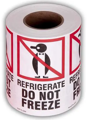 3" X 5" Refrigerate Do Not Freeze Safe Handling Stickers for Shipping and Packing - 500 Adhesive Labels Per Roll (10 Pack) 3" X 5" Refrigerate Do Not Freeze Safe Handling Stickers for Shipping and Packing - 500 Adhesive Labels Per Roll (10 Pack)