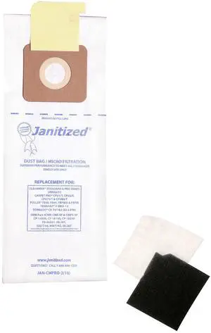 JAN-CMPRO-2(10) Paper Premium Replacement Commercial Vacuum Bag for CleanMax Standard & Pro, Tennant V-SMU-14, Tornado CK QD & Pro, CarpetPro CPU & Fuller FB-06265 Vacuum Cleaners(10-10 JAN-CMPRO-2(10) Paper Premium Replacement Commercial Vacuum Bag for CleanMax Standard & Pro, Tennant V-SMU-14, Tornado CK QD & Pro, CarpetPro CPU & Fuller FB-06265 Vacuum Cleaners(10-10