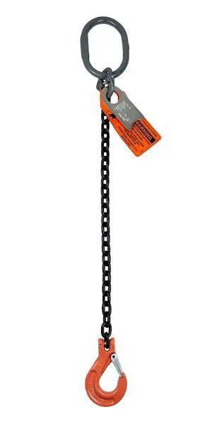 Chain Sling - 3/8" x 5' Single Leg with Sling Hook - Grade 100 Chain Sling - 3/8" x 5' Single Leg with Sling Hook - Grade 100