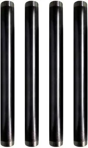 3/4 x 72 Inch Steel Black Pipe (4-Pack), Heavy Duty Industrial Malleable Steel Pipes, 3/4" x 72" Pre Cut Threaded Nipple Connector For All DIY Furniture And Black Pipe Shelving 3/4 x 72 Inch Steel Black Pipe (4-Pack), Heavy Duty Industrial Malleable Steel Pipes, 3/4" x 72" Pre Cut Threaded Nipple Connector For All DIY Furniture And Black Pipe Shelving