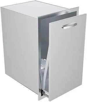 Pull Out Trash Drawer, 14''W x 27''H x 20''D Stainless Steel Built-in Single Trash Drawer Outdoor Kitchen Cabinets Trash Bin for BBQ Island Grill Station Pull Out Trash Drawer, 14''W x 27''H x 20''D Stainless Steel Built-in Single Trash Drawer Outdoor Kitchen Cabinets Trash Bin for BBQ Island Grill Station