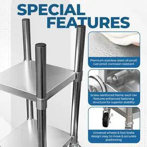 Commercial Stainless Steel Rice Warmer Cart Stand with Wheels 14" x 14" Mobile Utility Stand for Kitchens & Restaurants | Heavy-Duty Design Commercial Stainless Steel Rice Warmer Cart Stand with Wheels 14" x 14" Mobile Utility Stand for Kitchens & Restaurants | Heavy-Duty Design