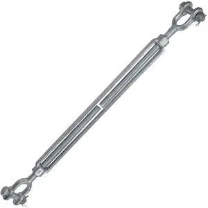 Jaw and Jaw Turnbuckle, 1" x 18", 10,000 LBS Working Load Limit, UNC Thread Hot-Dipped Galvanized Turnbuckle Heavy Duty for Wire Rope, in-Line Pulls & Tension Applications Jaw and Jaw Turnbuckle, 1" x 18", 10,000 LBS Working Load Limit, UNC Thread Hot-Dipped Galvanized Turnbuckle Heavy Duty for Wire Rope, in-Line Pulls & Tension Applications