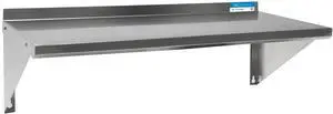 s Stainless Steel Wall Shelf, 16"x 72", 18 Gauge T-430 Steel, NSF Commercial Kitchen Food Service Use, 1.5" Backsplash, Angle Supports, BKWSE-1672 s Stainless Steel Wall Shelf, 16"x 72", 18 Gauge T-430 Steel, NSF Commercial Kitchen Food Service Use, 1.5" Backsplash, Angle Supports, BKWSE-1672