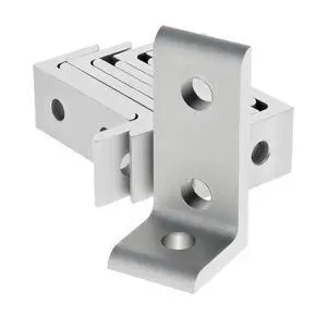 8020, 4176, 10 Series, Aluminum 3 Hole Inside Corner Bracket 90 Degree Angle Bracket for T Slot Extruded Aluminum Extrusion (Clear Anodize, 25 Pack) 8020, 4176, 10 Series, Aluminum 3 Hole Inside Corner Bracket 90 Degree Angle Bracket for T Slot Extruded Aluminum Extrusion (Clear Anodize, 25 Pack)