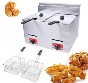 Commercial Countertop LPG Gas Fryer Deep Fryer 2-Basket Countertop Deep Gas Fryer Stainless Steel 6L*2 Deep Fryer for French Fries Restaurant Home Kitchen (US Stock) Commercial Countertop LPG Gas Fryer Deep Fryer 2-Basket Countertop Deep Gas Fryer Stainless Steel 6L*2 Deep Fryer for French Fries Restaurant Home Kitchen (US Stock)