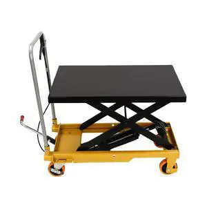 500LBS Hydraulic Lift Table Cart, Lifting Height Hydraulic Material Lift Pallet Truck with 4 Locking Wheels for Material Handling and Transportation Black 500LBS Hydraulic Lift Table Cart, Lifting Height Hydraulic Material Lift Pallet Truck with 4 Locking Wheels for Material Handling and Transportation Black