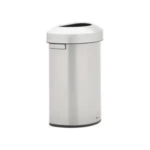 Refine Decorative Container, 16 Gallon, Half Round Stainless Steel Trash Can, Indoor for Hotel Lobbies/Conference Rooms/Airports Refine Decorative Container, 16 Gallon, Half Round Stainless Steel Trash Can, Indoor for Hotel Lobbies/Conference Rooms/Airports