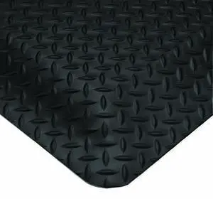 Diamond-Plate Select UltraSoft Mat - Black. Anti-Fatigue Workstation Mat. 3' W x 5' L x 15/16" Thickness. PVC Vinyl Surface with PVC Sponge. For Dry Industrial Use (495.1516x3x5BK) Diamond-Plate Select UltraSoft Mat - Black. Anti-Fatigue Workstation Mat. 3' W x 5' L x 15/16" Thickness. PVC Vinyl Surface with PVC Sponge. For Dry Industrial Use (495.1516x3x5BK)