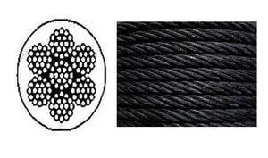 Black Powder Coated Galvanized Cable Wire Rope 1/4" 7x19-50, 100, 250, 500, 1000 ft (250 ft) Black Powder Coated Galvanized Cable Wire Rope 1/4" 7x19-50, 100, 250, 500, 1000 ft (250 ft)