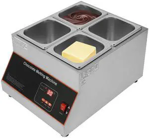 Chocolate Melting Pot, 500W 12kg/26.5lbs Electric Chocolate Tempering Machine, Stainless Steel Commercial Chocolate Melter Food Warmer for Catering Restaurant, 4 Tanks, 32-203°F Chocolate Melting Pot, 500W 12kg/26.5lbs Electric Chocolate Tempering Machine, Stainless Steel Commercial Chocolate Melter Food Warmer for Catering Restaurant, 4 Tanks, 32-203°F