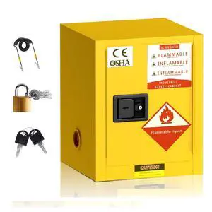 21" D x 21" W x 26" H Flammable Cabinet, Industrial Chemical Safety Cabinet, Hazardous Storage Cabinets, for Commercial Industrial and Home Use, Yellow 21" D x 21" W x 26" H Flammable Cabinet, Industrial Chemical Safety Cabinet, Hazardous Storage Cabinets, for Commercial Industrial and Home Use, Yellow
