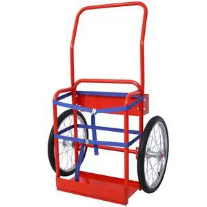 Large Dual Oxygen Tank Cart Dolly Double Welding Cylinder Cart Full Range Optimize Welding Transport,20" Pneumatic Wheels Includes Two Fastening beltsEasily Maneuvered Large Dual Oxygen Tank Cart Dolly Double Welding Cylinder Cart Full Range Optimize Welding Transport,20" Pneumatic Wheels Includes Two Fastening beltsEasily Maneuvered