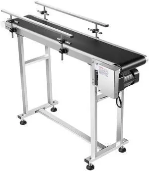 Belt Conveyor Length 47-Inch, PVC Conveyor Belt Width 7.8-Inch, Motorized Conveyor Industrial Transport Conveyor, w/Double Guardrails Anti-Static Adjustable Conveyor Table Electric Handling Belt Conveyor Length 47-Inch, PVC Conveyor Belt Width 7.8-Inch, Motorized Conveyor Industrial Transport Conveyor, w/Double Guardrails Anti-Static Adjustable Conveyor Table Electric Handling