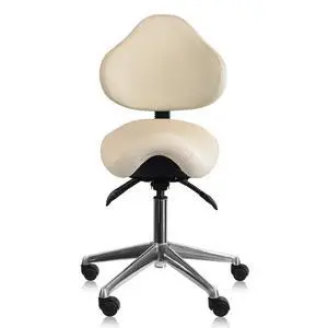 Ergonomic Saddle Chair with Back | Rolling Office Task Stool Adjustable Height Tilt Recline | Padded Seat for Medical Professionals, Dentists, and Artists (Beige), Single, Set of 1 Ergonomic Saddle Chair with Back | Rolling Office Task Stool Adjustable Height Tilt Recline | Padded Seat for Medical Professionals, Dentists, and Artists (Beige), Single, Set of 1