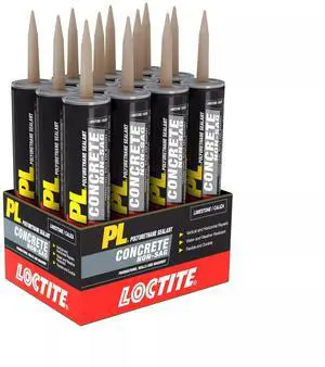PL Concrete Non-Sag, Limestone Polyurethane Sealant, Gray, 10 fl oz Cartridge, 12 Pack PL Concrete Non-Sag, Limestone Polyurethane Sealant, Gray, 10 fl oz Cartridge, 12 Pack