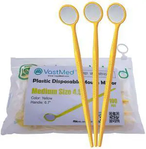 2000 Pcs Disposable Dental Mirrors by | Anti Fog Mouth Mirror Oral Dental Plastic Mirrors | Every Mirror Individually Wrapped for Dentist Adult - Yellow 2000 Pcs Disposable Dental Mirrors by | Anti Fog Mouth Mirror Oral Dental Plastic Mirrors | Every Mirror Individually Wrapped for Dentist Adult - Yellow