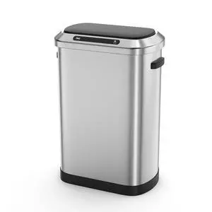 Smart Automatic Trash Can with Lid 13 Gallon, Stainless Steel Thickened Body & Super Mute Sensor Lid with 30 Count Garbage Bags for Kitchen Office Bedroom Waste Bin and More - Silver Smart Automatic Trash Can with Lid 13 Gallon, Stainless Steel Thickened Body & Super Mute Sensor Lid with 30 Count Garbage Bags for Kitchen Office Bedroom Waste Bin and More - Silver