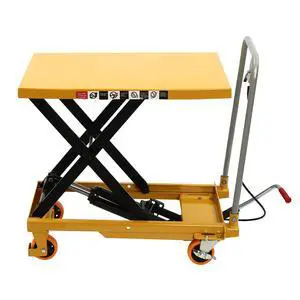 500LBS Hydraulic Lift Table Cart, Lifting Height Hydraulic Material Lift Pallet Truck with 4 Locking Wheels for Material Handling and Transportation 500LBS Hydraulic Lift Table Cart, Lifting Height Hydraulic Material Lift Pallet Truck with 4 Locking Wheels for Material Handling and Transportation