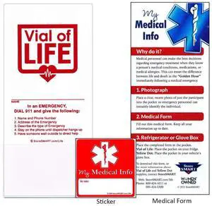StoreSMART - Vial of Life PRO Medical Info Pocket - Magnetic Back - 100-Pack - for Refrigerator, Locker, Filing cabinets - LP4X9SW-100 StoreSMART - Vial of Life PRO Medical Info Pocket - Magnetic Back - 100-Pack - for Refrigerator, Locker, Filing cabinets - LP4X9SW-100