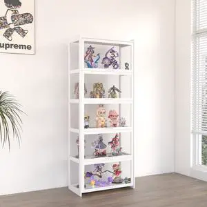 5-Tier Display Cabinet Bamboo with Acrylic Glass Door Curio Display Case for Collectibles Toy Organizers Rack & Display Shelf Kids Bookshelf for Home, Office, Playroom, Living Room(White) 5-Tier Display Cabinet Bamboo with Acrylic Glass Door Curio Display Case for Collectibles Toy Organizers Rack & Display Shelf Kids Bookshelf for Home, Office, Playroom, Living Room(White)