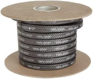 Palmetto 1389 Series 100% GFO Expanded PTFE with Graphite Compression Packing Seal, Dull Black, 3/8" Square, 5' Length Palmetto 1389 Series 100% GFO Expanded PTFE with Graphite Compression Packing Seal, Dull Black, 3/8" Square, 5' Length