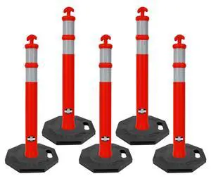 (Pack of 5) RK DPOST2T Polyethylene Portable Delineator Post with 13 lbs Octagonal Rubber Base, 42" Height, Orange (Pack of 5) RK DPOST2T Polyethylene Portable Delineator Post with 13 lbs Octagonal Rubber Base, 42" Height, Orange