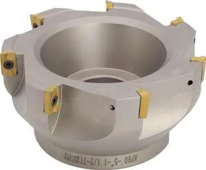 5" 90° Indexable Face (Shell) Mill, for Square Shoulder Milling, 1 1/2" Arbor Hole Diameter, 7 Flute, with 7 pcs APKT1604 Carbide Inserts 5" 90° Indexable Face (Shell) Mill, for Square Shoulder Milling, 1 1/2" Arbor Hole Diameter, 7 Flute, with 7 pcs APKT1604 Carbide Inserts