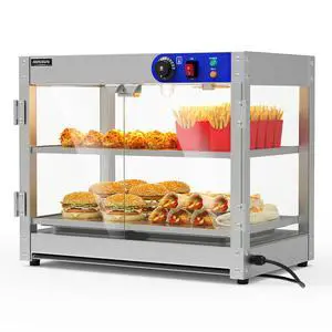 Food Warmer Display Pizza Warmer, Commercial Countertop Food Warmer Electric with Removable Shelves LED Lighting Glass Door, Pastry Display Case for Restaurant Buffet 800W (2 Tiers) Food Warmer Display Pizza Warmer, Commercial Countertop Food Warmer Electric with Removable Shelves LED Lighting Glass Door, Pastry Display Case for Restaurant Buffet 800W (2 Tiers)