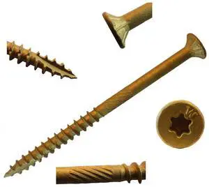 (1,500 Count) BTX103 10 x 3" Bronze Star Flat Head Screws (1,500 Count) BTX103 10 x 3" Bronze Star Flat Head Screws