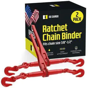DC Cargo Heavy-Duty Ratcheting Chain Binder 3/8"-1/2", Load Binders with 9,200 lbs Working Load Limit - Chain Binders Ratcheting for Secure and Safe Transport (Pack of 2) DC Cargo Heavy-Duty Ratcheting Chain Binder 3/8"-1/2", Load Binders with 9,200 lbs Working Load Limit - Chain Binders Ratcheting for Secure and Safe Transport (Pack of 2)