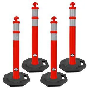 RK DPOST2T Polyethylene Portable Delineator Post with 13 lbs Octagonal Rubber Base, 42" Height (Set of 4, Orange) RK DPOST2T Polyethylene Portable Delineator Post with 13 lbs Octagonal Rubber Base, 42" Height (Set of 4, Orange)