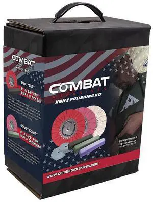 Combat Abrasives Knife Polishing Kit for Buffing & Polishing Steel or Stainless Steel 7 Piece Kit Combat Abrasives Knife Polishing Kit for Buffing & Polishing Steel or Stainless Steel 7 Piece Kit