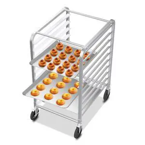 10-Tiers Sheet Bun Pan Speed Bakery Tray Racks, Commercial Stainless Steel Baking Racks with Brake Wheels, Push Bread Tray Food Cart, Perfect for Kitchen/Dining Rooms 10-Tiers Sheet Bun Pan Speed Bakery Tray Racks, Commercial Stainless Steel Baking Racks with Brake Wheels, Push Bread Tray Food Cart, Perfect for Kitchen/Dining Rooms