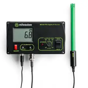 MC120 pH Monitor with Mounting Kit, 0.0 to 14.0 pH, +/-0.2 pH Accuracy, 5.5 to 9.5 pH Set Point MC120 pH Monitor with Mounting Kit, 0.0 to 14.0 pH, +/-0.2 pH Accuracy, 5.5 to 9.5 pH Set Point