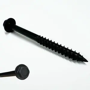 (100) 3/8 X 8 Black Hex Head Lag Wood Screws, Heavy Duty lag Bolts for Timber, Tree Houses, Fences by -Qty 100 (100) 3/8 X 8 Black Hex Head Lag Wood Screws, Heavy Duty lag Bolts for Timber, Tree Houses, Fences by -Qty 100