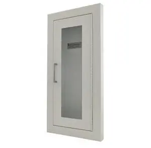2409-5R Semi-Recessed Fire Extinguisher Cabinet-White Baked Enamel-Full Clear Acrylic Door 2409-5R Semi-Recessed Fire Extinguisher Cabinet-White Baked Enamel-Full Clear Acrylic Door