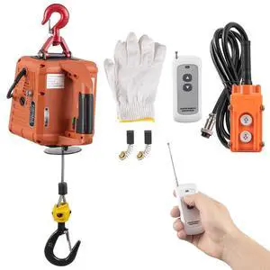 Electric Hoist Winch 1100lbs, 3 in 1 Portable Electric Winch Manual/Cable/Remote Control, 1500W Electric Hoist with Remote Control 25ft Lifting Height for Lifting Towing 110V Electric Hoist Winch 1100lbs, 3 in 1 Portable Electric Winch Manual/Cable/Remote Control, 1500W Electric Hoist with Remote Control 25ft Lifting Height for Lifting Towing 110V