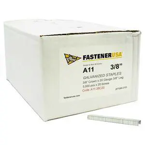 3/8" Leg x 20GA GALV A11/T50 Staples 100,000ct 3/8" Leg x 20GA GALV A11/T50 Staples 100,000ct