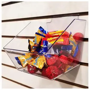 Clear Slatwall Bins, Small Bin 6" L x 5.5" H x 7.5" D - 10 Pack Clear Slatwall Bins, Small Bin 6" L x 5.5" H x 7.5" D - 10 Pack
