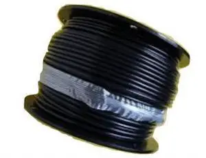3/16" Coated to 1/4" Diameter, 7x19 Construction, Black Vinyl Coated Cable (500 ft Reel) 3/16" Coated to 1/4" Diameter, 7x19 Construction, Black Vinyl Coated Cable (500 ft Reel)