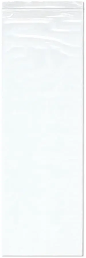 8" x 24" (Case of 500), 2 Mil Zipper Reclosable Plastic Bags 8" x 24" (Case of 500), 2 Mil Zipper Reclosable Plastic Bags
