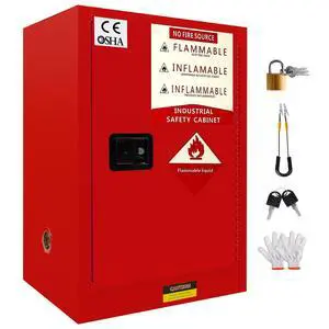 40 GAL Flammable Storage Cabinet 25'' x 35'' x 20'', Fire Cabinets, Flammable Liquid Storage Cabinet with Adjustable Shelf for Industrial and Home Use (40 GAL, 20" x 25" x 35") 40 GAL Flammable Storage Cabinet 25'' x 35'' x 20'', Fire Cabinets, Flammable Liquid Storage Cabinet with Adjustable Shelf for Industrial and Home Use (40 GAL, 20" x 25" x 35")
