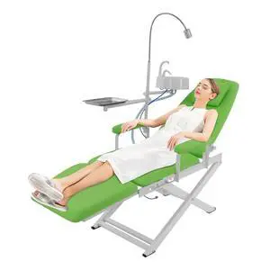 Portable Foldable Dental Chair, 360° Rotating Arm Dental Chair with LED Light, 11.81-25.2 Inch Height-Adjustable Movable Chairs Tilting Bed, for Hospitals and Beauty Salons (Green) Portable Foldable Dental Chair, 360° Rotating Arm Dental Chair with LED Light, 11.81-25.2 Inch Height-Adjustable Movable Chairs Tilting Bed, for Hospitals and Beauty Salons (Green)